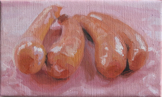 Pat Noser Wienerli 2013 18 x 30 cm Öl auf Leinwand