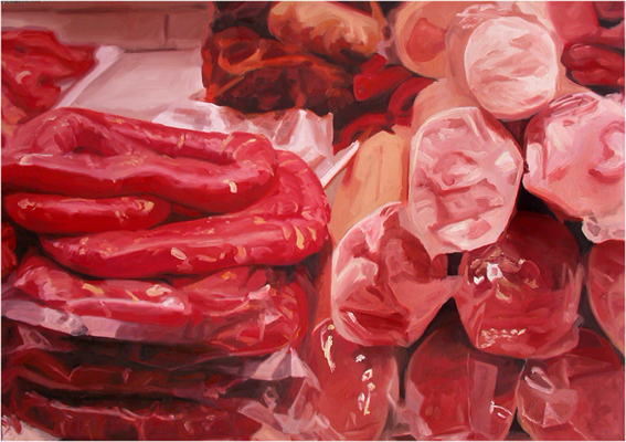 Pat Noser Wurstwaren Boqueron 2001 100 x 140 Oel auf Leinwand