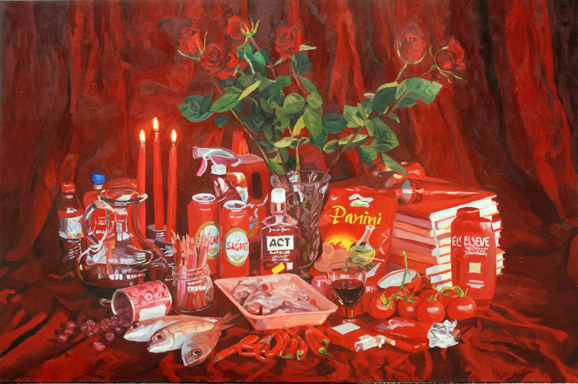 PatNoser-2007- Carrefour rot+-Oel-Leinwand-160x240cm-m