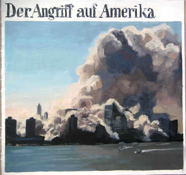 PatNoser Angriff auf Amerika 2001 49x51cm OelLeinwandm