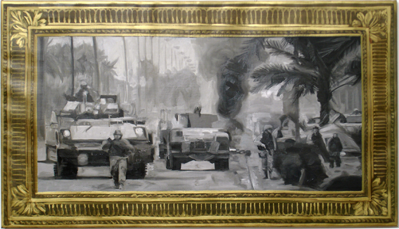 PatNoser Freedom Peace Democracy 1 2005 80x140cm OelLeinwandm