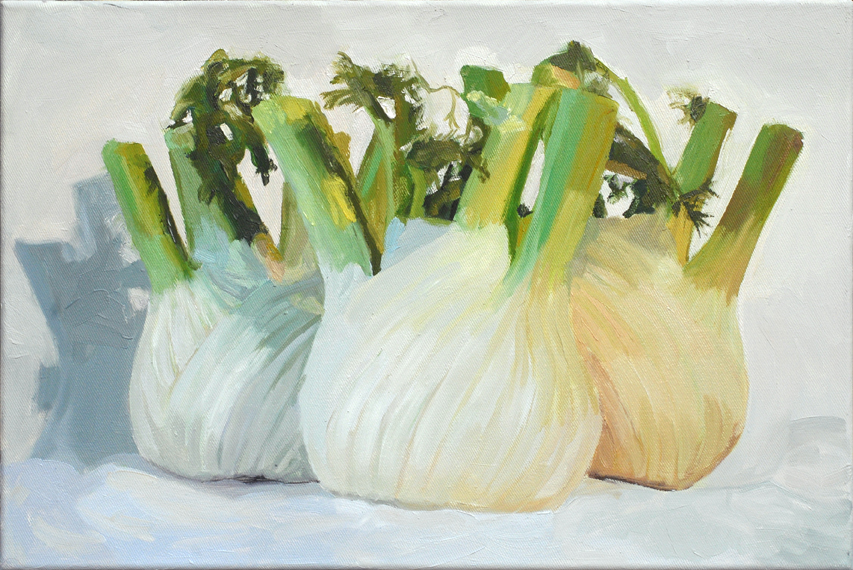 Pat Noser Drei Fenchel 2010 40x60 cm OelLeinwandm