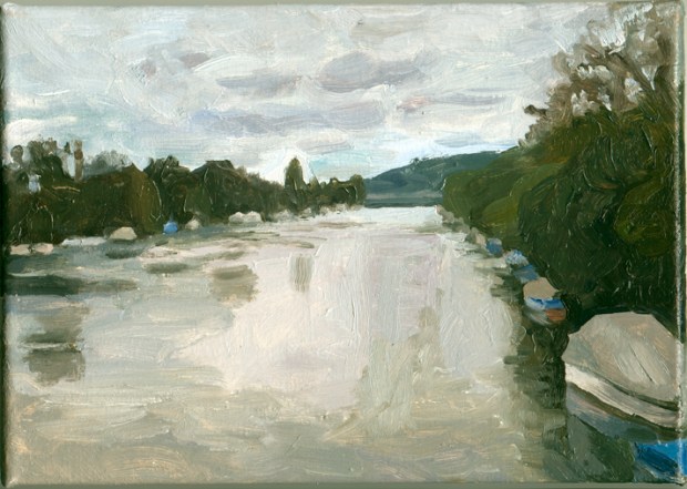 Pat Noser Inventar Aare 19 2005 19 x 25 cm Oel auf Leinwand