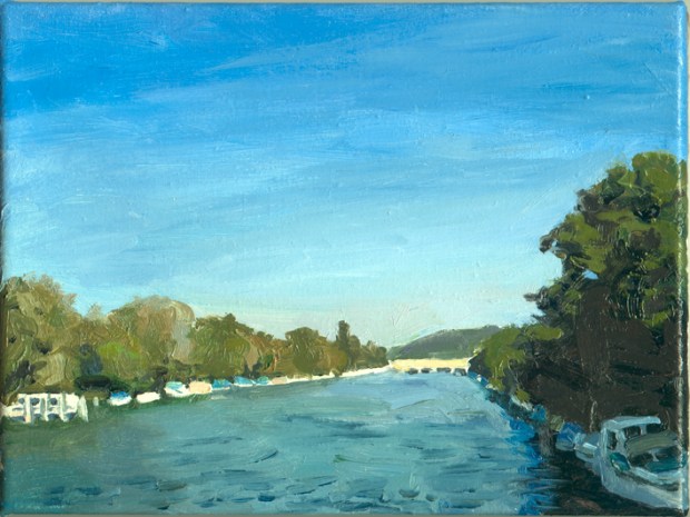 Pat Noser Inventar Aare 23 2005 19 x 25 cm Oel auf Leinwand