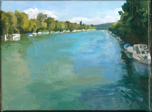 Pat Noser Inventar Aare 25 2005 19 x 25 cm Oel auf Leinwand