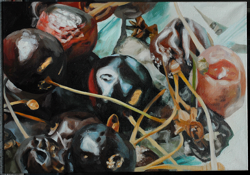 Pat Noser Kirschen 1998 70x100 cm Oel Leinwandm.jpg