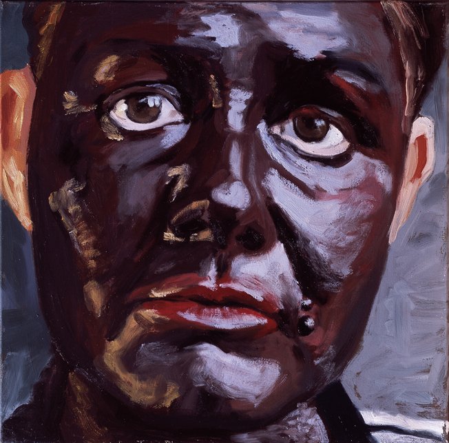 Pat Noser Portrait of the Artist as Black2 2002 50x50cm Oel auf Leinwandm .jpg