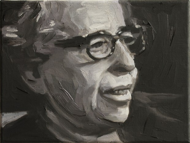 Pat Noser Hannah Arendt 2014 22 20 x 25 cm Oel auf Leinwandm