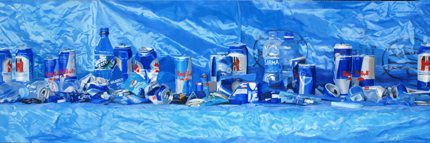 PatNoser-Fundstücke, blau-2009-Oel-Leinwand-120 x 360cm-m