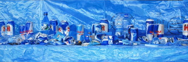 PatNoser-Fundstücke, blau-2009-Oel-Leinwand-120 x 360cm-m