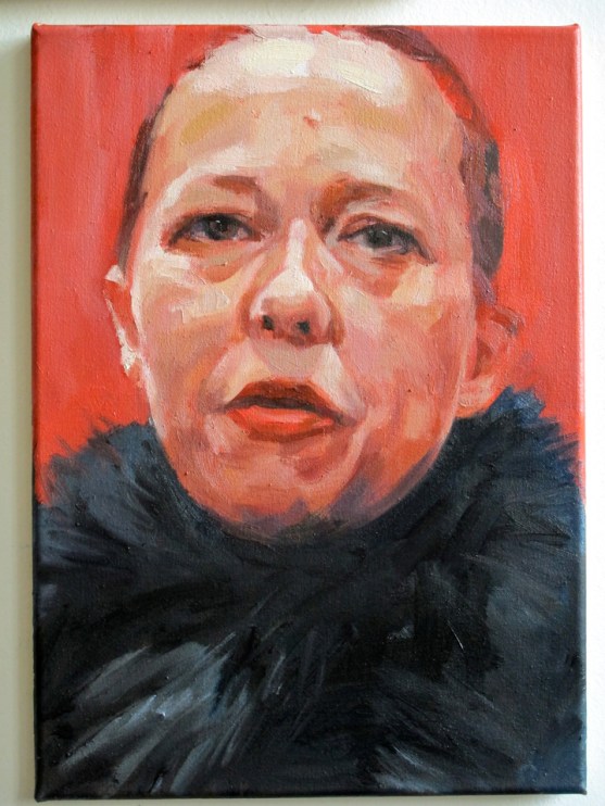 Pat Noser Jenny Saville Kuhazü 1 2014 35x25 cm Oel auf Leinwandm
