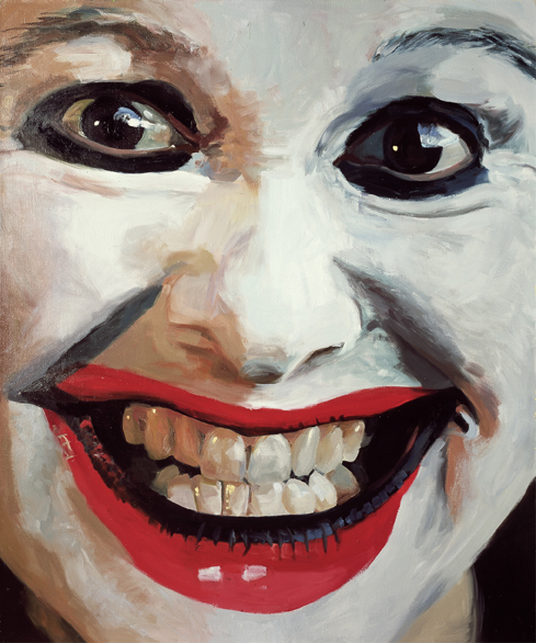 Pat Noser Portrait of the Artist as Clown 2001 120x100cm Oel auf Leinwandm