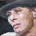 Pat Noser Beuys minimal 2014 5 x 5 cm Oel auf Leinwand auf Kartonm