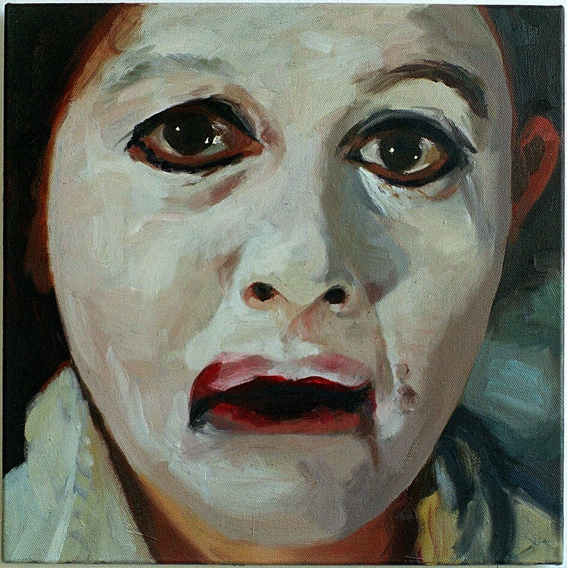 Pat Noser Portrait of the Artist as White 2002 50x50cm Oel auf Leinwandm