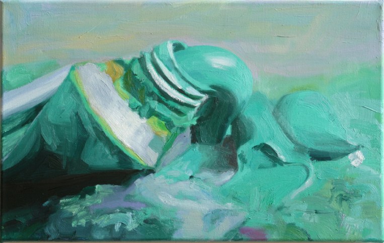 Pat Noser Veronseser Grünton 2013 25 x 40 cm Oel auf Leinwand