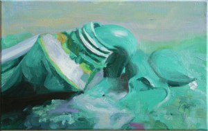 Pat Noser Veronseser Grünton 2013 25 x 40 cm Oel auf Leinwand